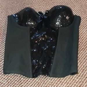 Black sequin corset